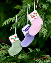 Felt Christmas Stocking Ornaments A (Set of 3)