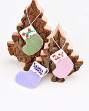 Felt Christmas Stocking Ornaments A (Set of 3)