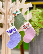 Felt Christmas Stocking Ornaments A (Set of 3)