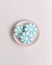 Felt Peppermint Candy Lollies (Mint Blue and White) - Set of 3