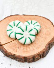 Felt Peppermint Candy Lollies (Green and White) - Set of 3