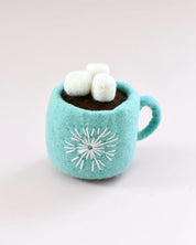 Felt Hot Chocolate Cacao with Marshmallows (Blue Cup)