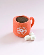 Felt Hot Chocolate Cacao with Marshmallows (Red Cup)
