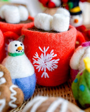 Felt Hot Chocolate Cacao with Marshmallows (Red Cup)