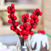 Felt Red Winter Berry Stems (Set of 3)