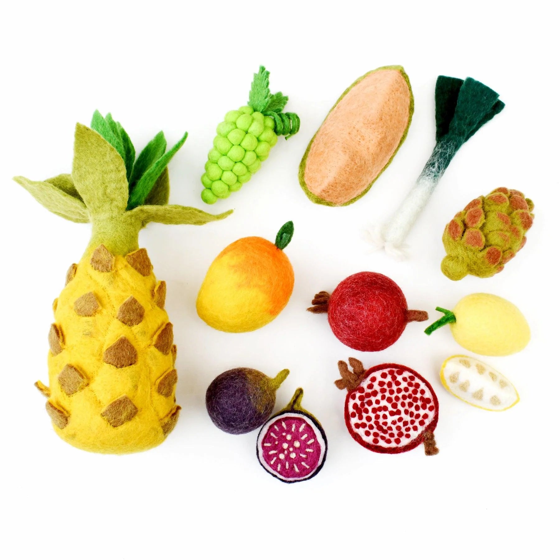 Felt Vegetables and Fruits Set D (Set of 12 pieces)