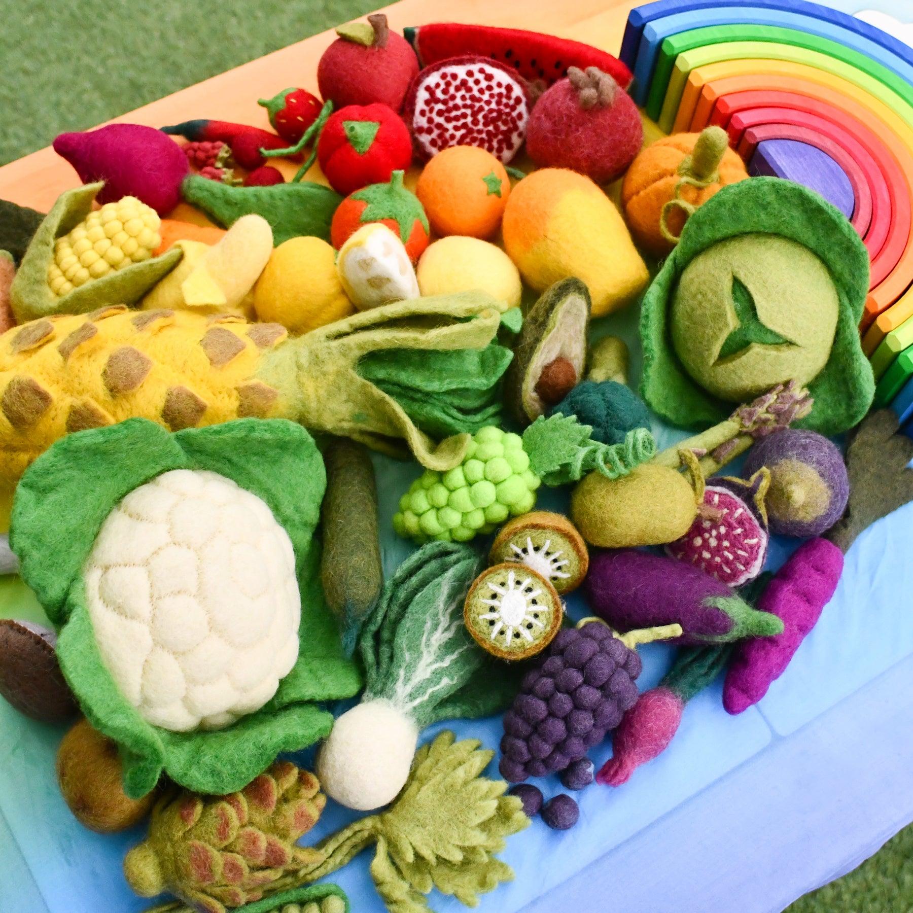 Felt Vegetables and Fruits Set D (Set of 12 pieces)