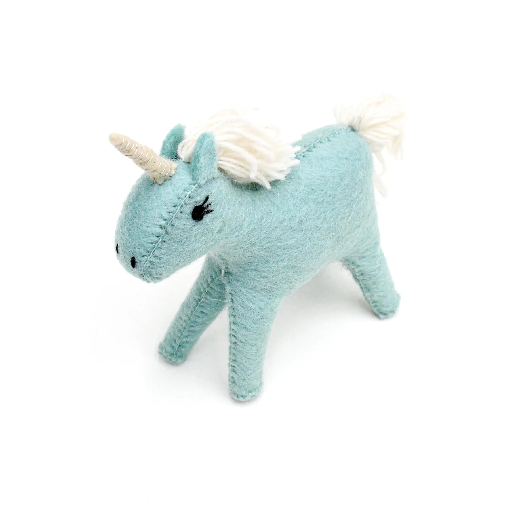 Felt Blue Unicorn Toy