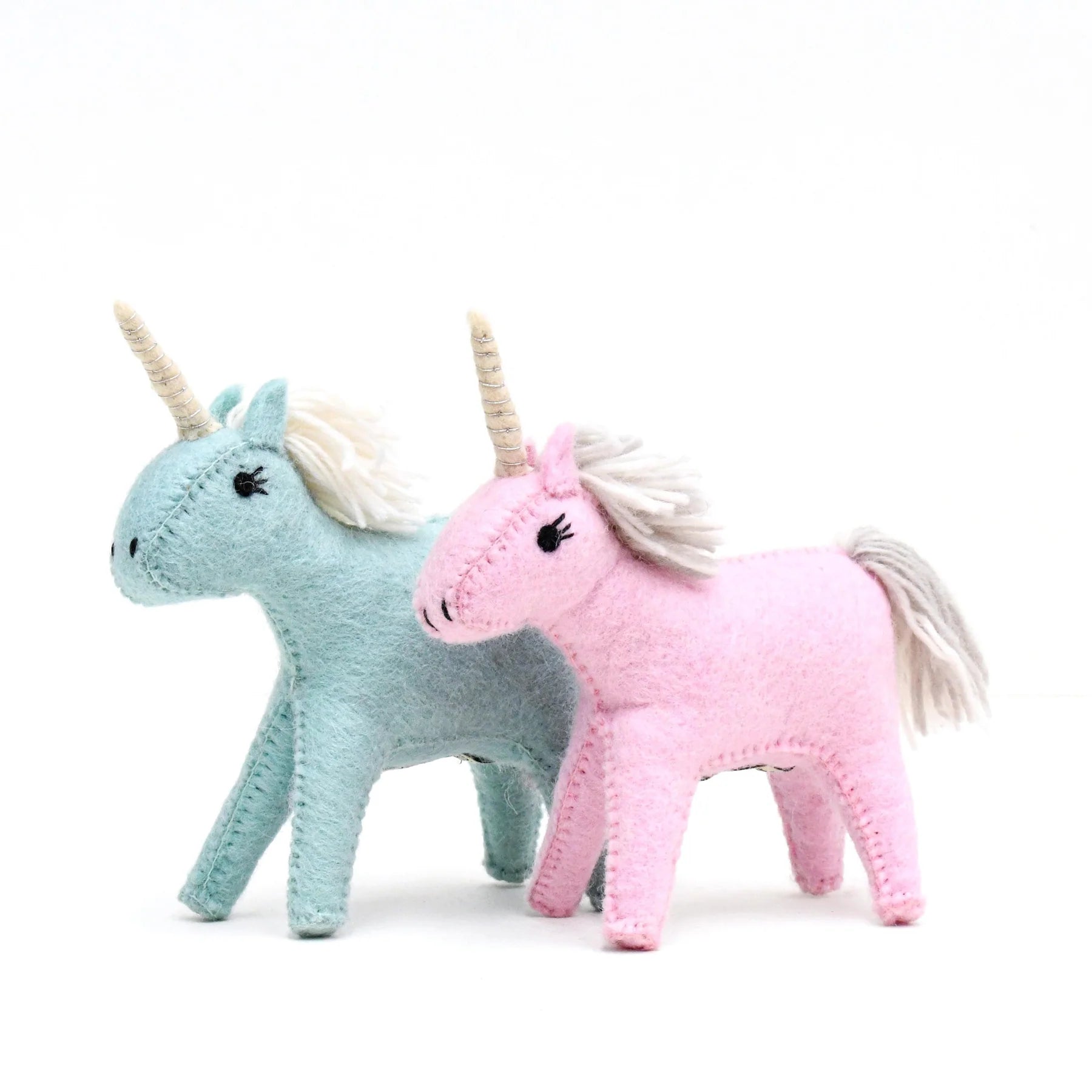 Felt Blue Unicorn Toy