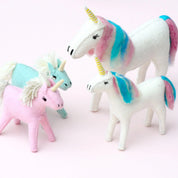 Felt Pink Unicorn Toy