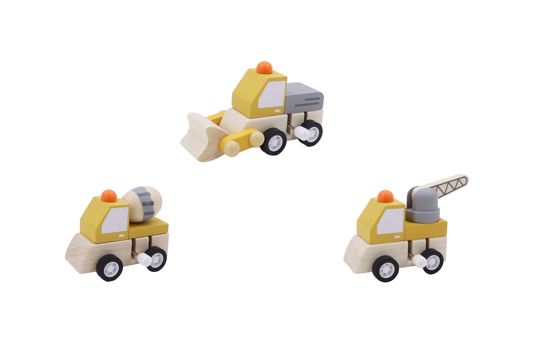 Wooden Wind Up Construction Vehicle
