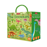 3D Puzzle & Book Set - 40 pc - Learn Words Dinosaurs