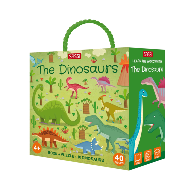 3D Puzzle & Book Set - 40 pc - Learn Words Dinosaurs