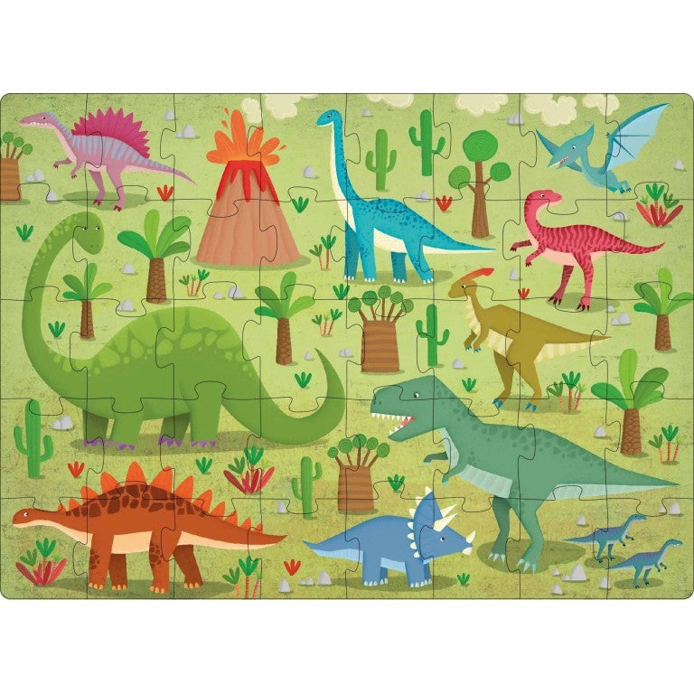 3D Puzzle & Book Set - 40 pc - Learn Words Dinosaurs