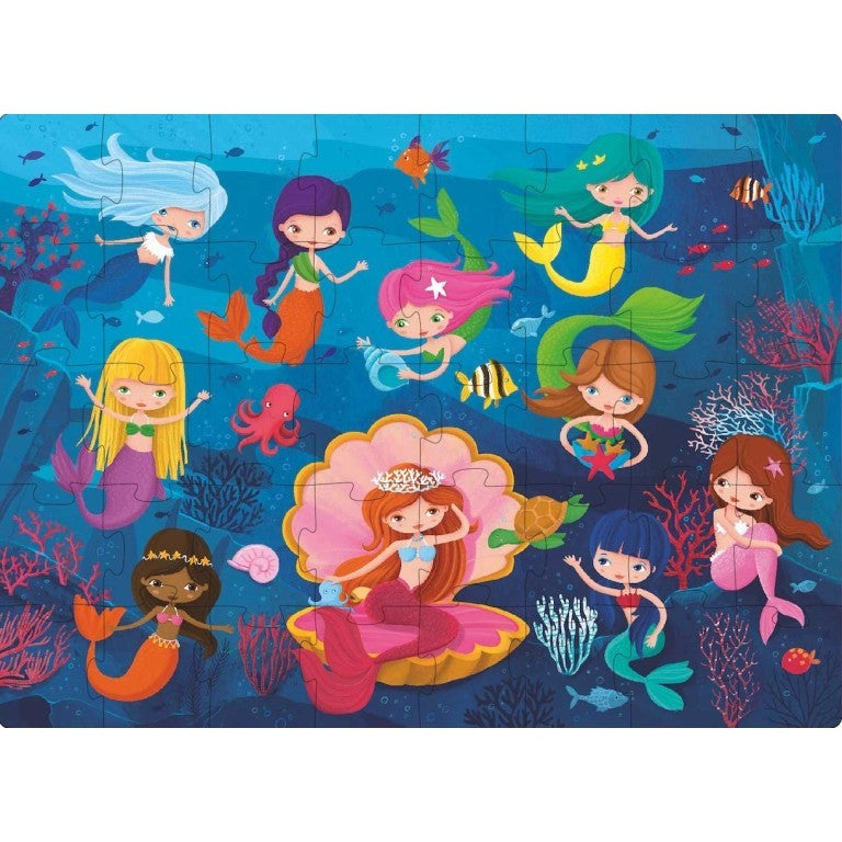 3D Puzzle & Book Set - 40 pc - Learn Numbers Mermaids