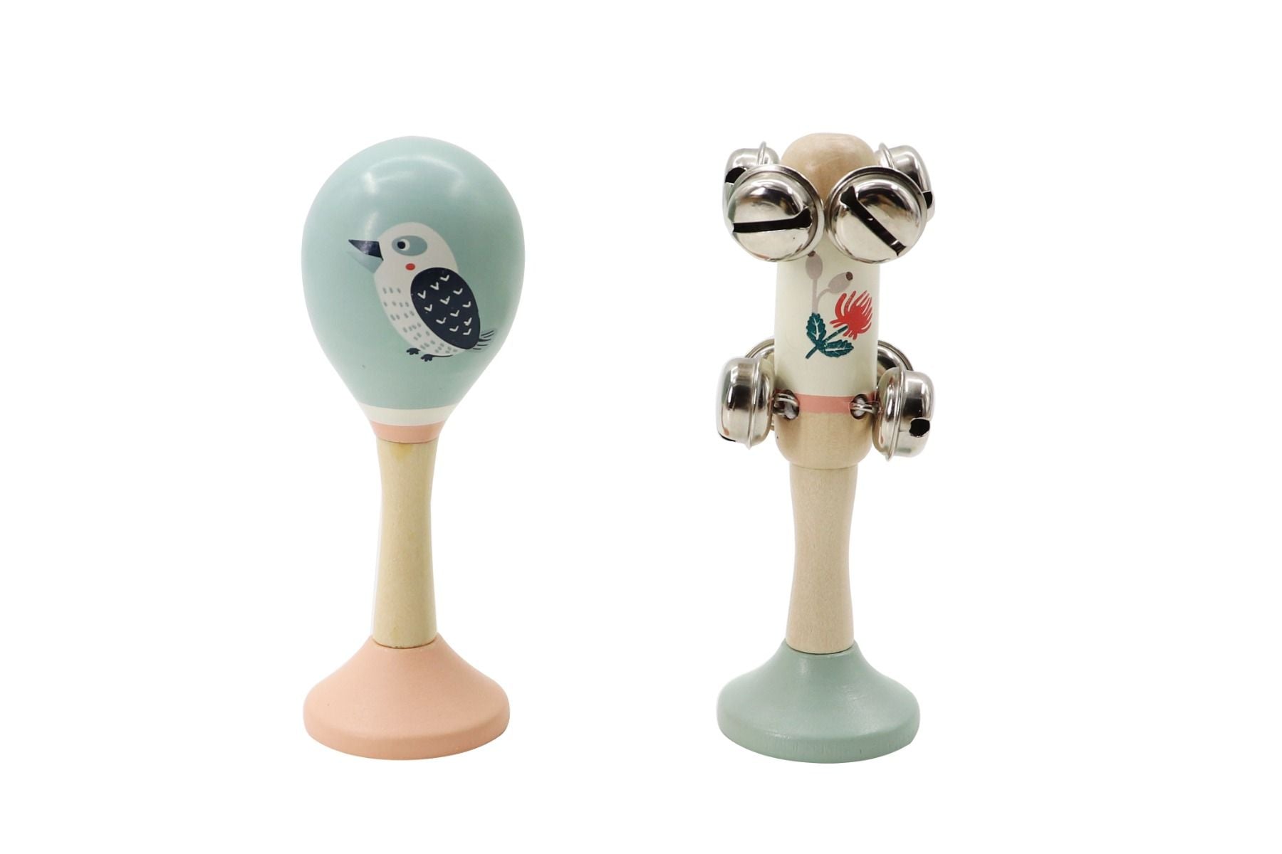 Wooden Kookaburra Maraca & Waratah Jingle Stick