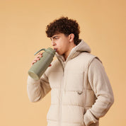 1L Insulated Flip Top Bottle - Olive