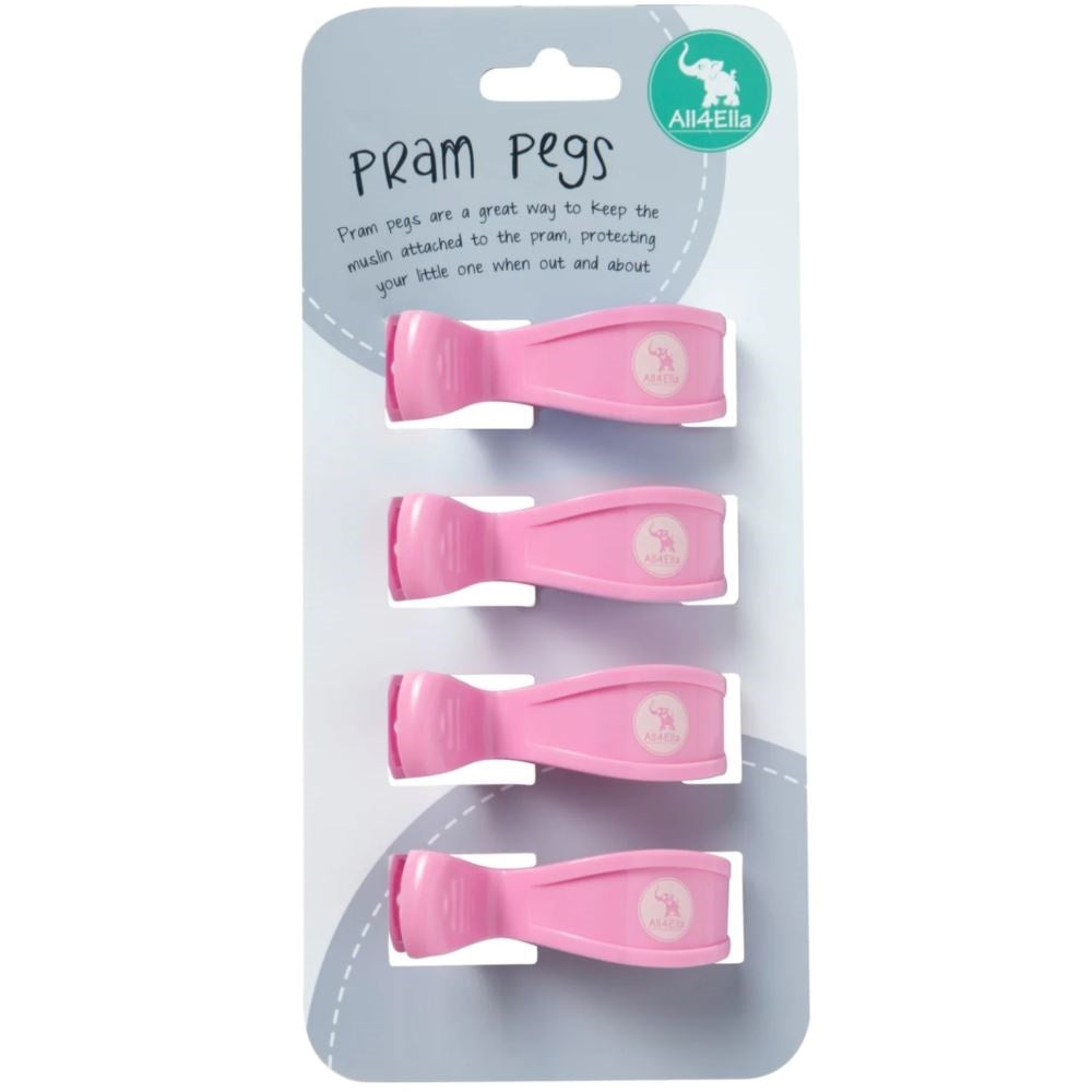 4 Pack Pram Pegs - Pink Pastel