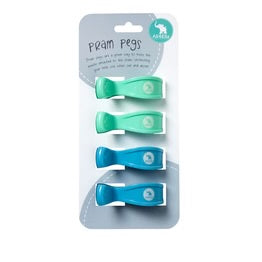 4 Pack Pram Pegs - Pastel Green/Blue