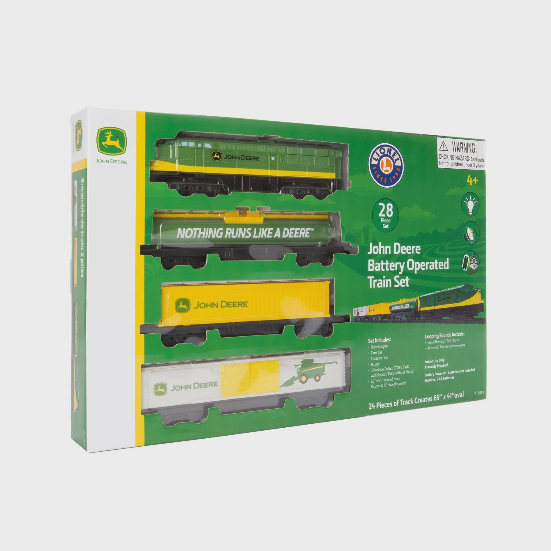 John Deere Battery Operated Mini Diesel 28pc Train Set