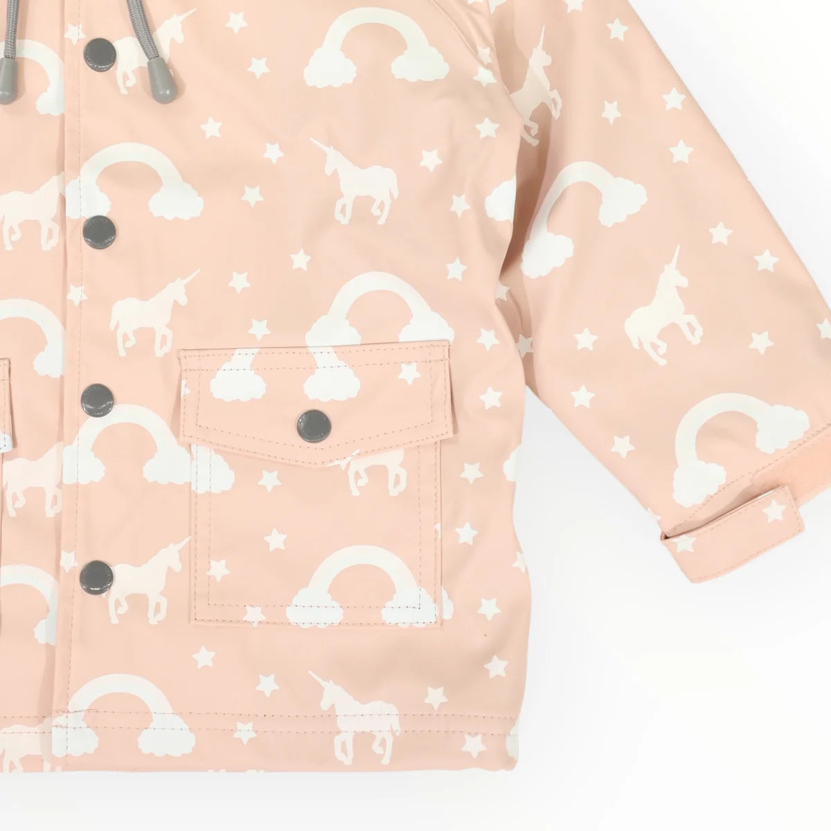 Unicorn Colour Change Raincoat Dusty Pink