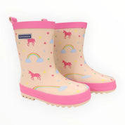Unicorn & Rainbows Gumboot - Dusty Pink