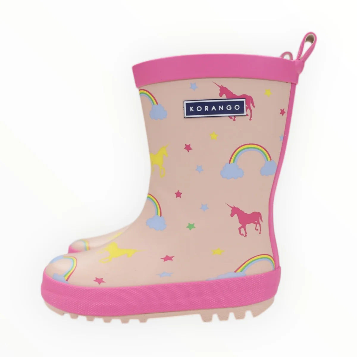Unicorn & Rainbows Gumboot - Dusty Pink