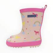 Unicorn & Rainbows Gumboot - Dusty Pink