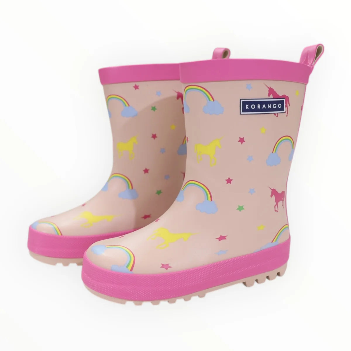 Unicorn & Rainbows Gumboot - Dusty Pink