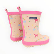 Unicorn & Rainbows Gumboot - Dusty Pink