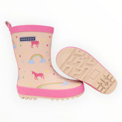 Unicorn & Rainbows Gumboot - Dusty Pink