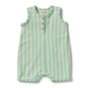 Seafoam Stripe Organic Terry Growsuit