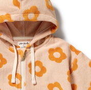 Daisy Glow Organic Terry Hooded Towel