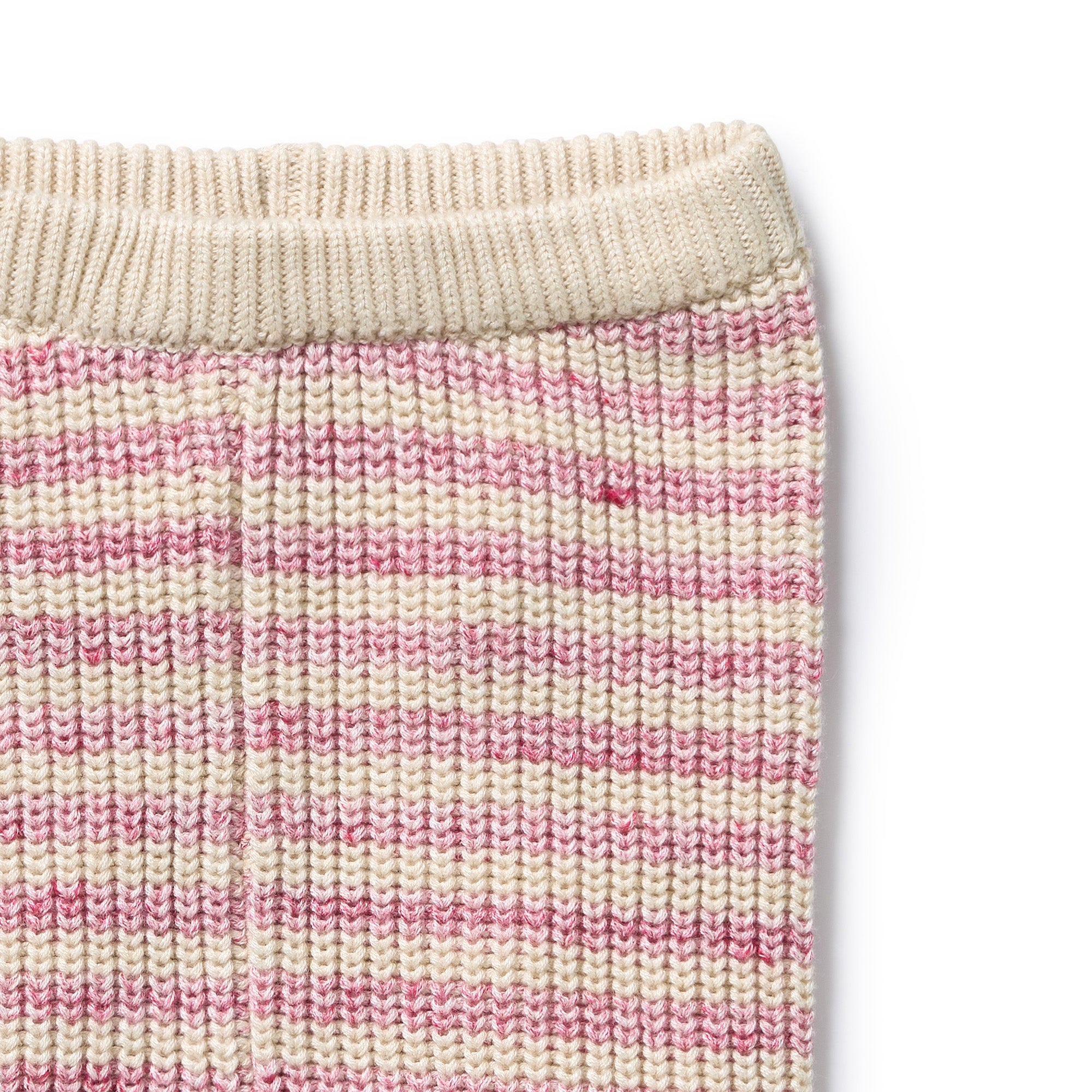 Rhubarb & Cream Organic Knitted Stripe Legging with Feet