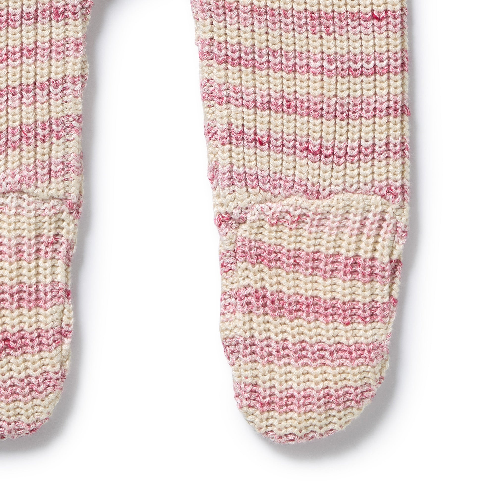 Rhubarb & Cream Organic Knitted Stripe Legging with Feet