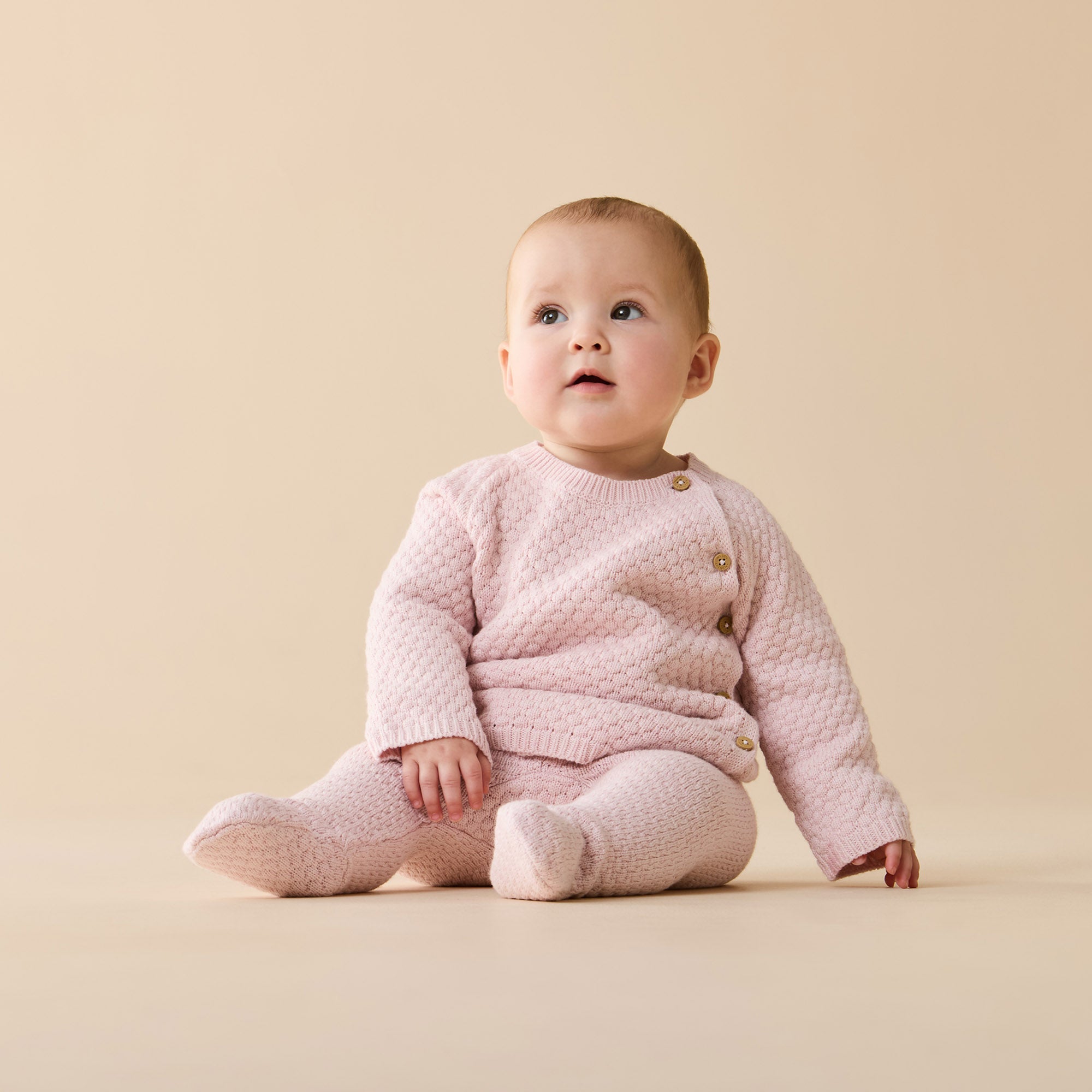 Marshmellow Organic Knitted Bauble Legging with Feet