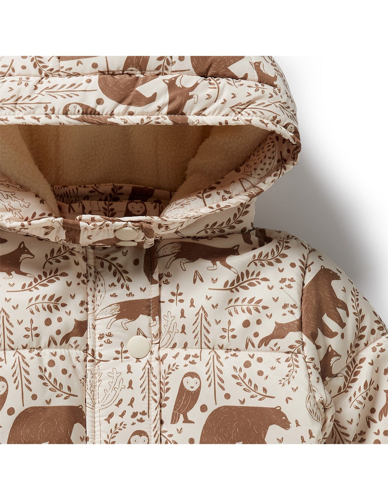 Winter Forest Check Puffer Jacket