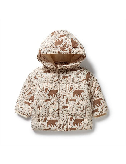 Winter Forest Check Puffer Jacket
